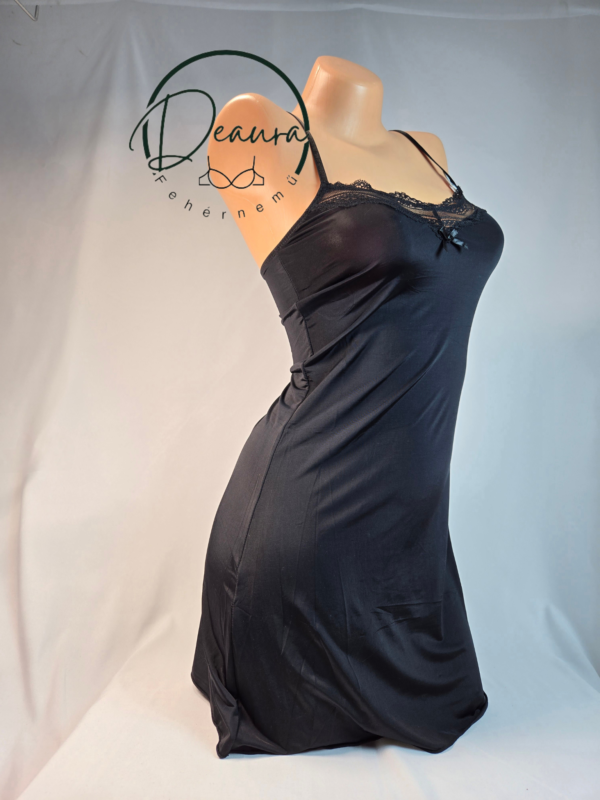 Fekete Lemila kombiné csipkével- hideg spandex