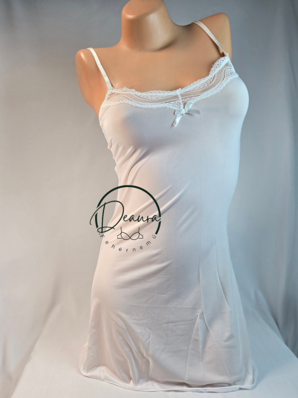 Fehér Lemila kombiné csipkével- hideg spandex