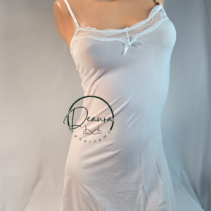 Fehér Lemila kombiné csipkével- hideg spandex