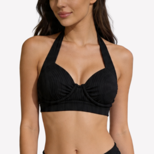 OLIVE HALTER NECK - Underwire Top FÜRDŐ FELSŐ - Fekete