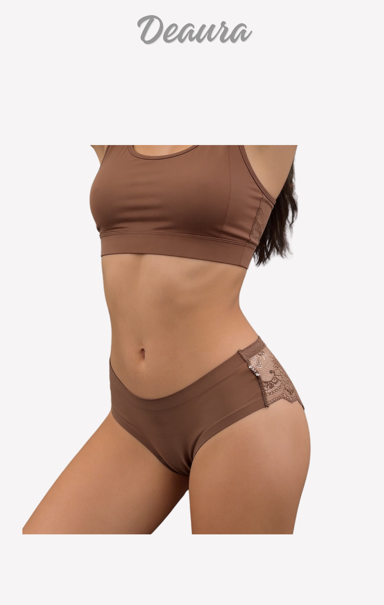 Julimex Coffee Brazilia Tanga-Varrásnélküli - Hátsó Csípkés - Image 3